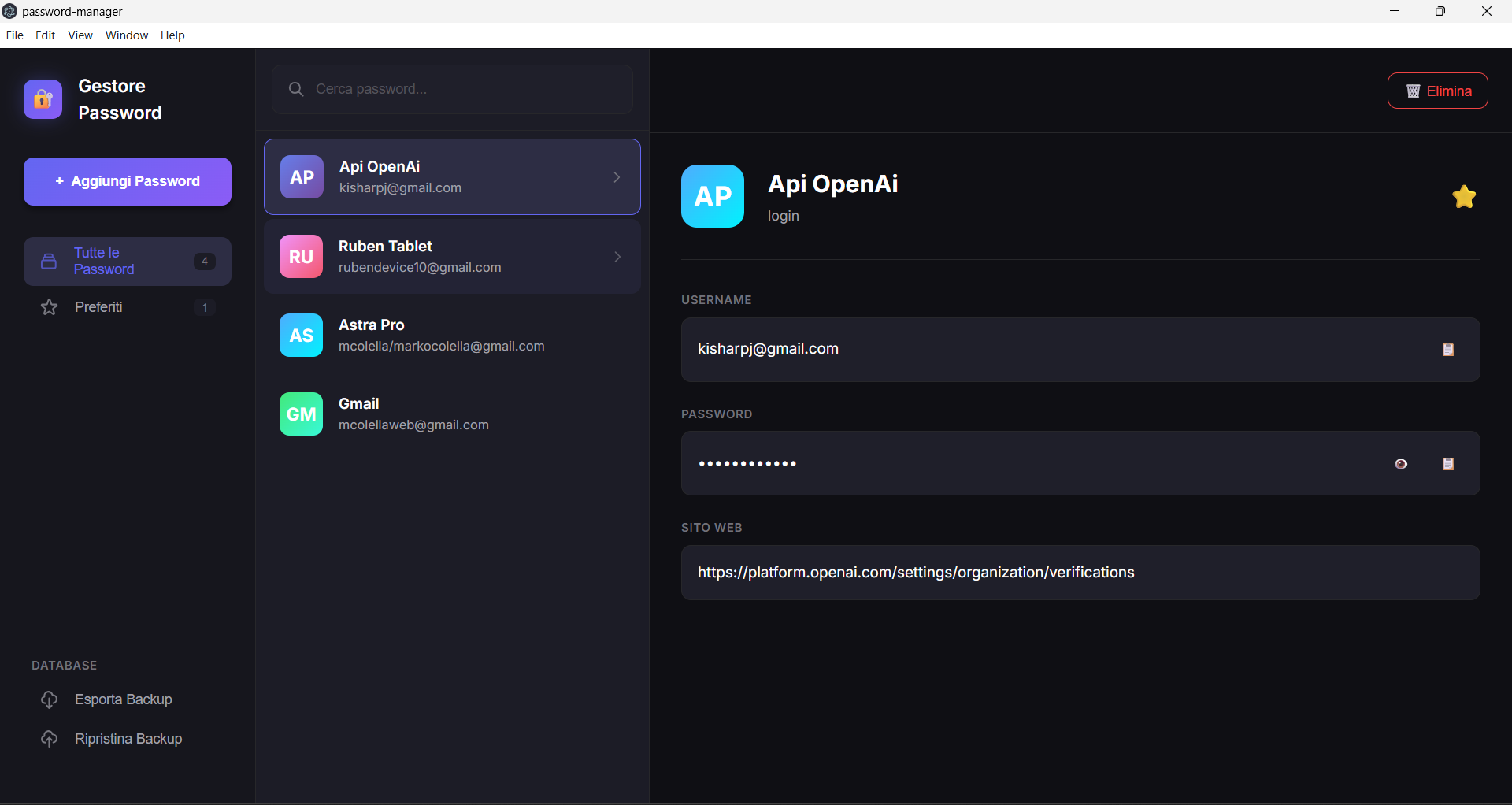 Password Manager Dashboard